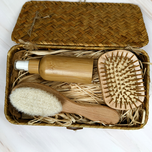 Commercio all'ingrosso migliore vendita prodotti <span class=keywords><strong>Bambu</strong></span> regalo Spray spazzola per capelli di bambù <span class=keywords><strong>bagno</strong></span> toelettatura <span class=keywords><strong>Set</strong></span> cestino con coperchio - Product Image 3