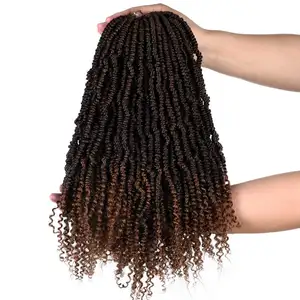 La pasión Natural giros pelo archivo adjunto para trenzas estiramiento previo Ombre sintético pasión giro Crochet trenzado extensiones de cabello