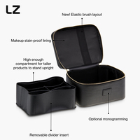 Trousse de Toilette de Voyage Imperméable en PU LZ, Boîte à Cosmétiques Portable, Organisateur pour Articles de Toilette, Utilisation Multiple, Fermeture à Glissière