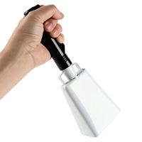 Cloche à vache en métal personnalisée avec logo sérigraphié, autocollant et poignée – Cadeau promotionnel blanc en gros