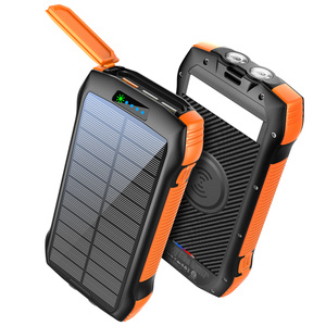 แบตสำรองพลังงานแสงอาทิตย์ 20000mah แบบพกพา พร้อมไฟส่องสว่าง กันน้ำ - Product Image 1