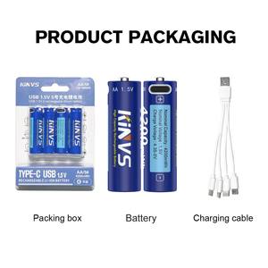 1.5V 锂充电式 Type-C 圆柱形电池 TC-14500 42mAh*2 黑色 LED 充电指示灯，适用于卡拉 OK 麦克风使用 - Product Image 2