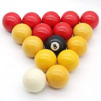 Set Bola Biliard Resin Berkualitas Ukuran 2 inci Warna Merah & Kuning 50,8mm 16 pcs/kotak untuk Permainan Biliard Keluarga & Klub