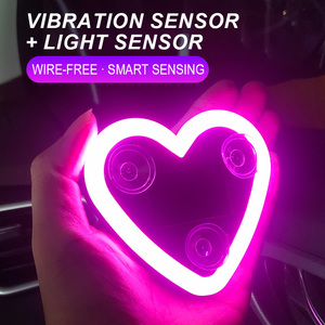Luz de Neón con Forma de Corazón para Ventana Triangular de Coche, Recargable, Luminosa, Decorativa para <span class=keywords><strong>Interior</strong></span>, Luz Ambiental <span class=keywords><strong>Solar</strong></span> con Forma de Corazón - Product Image 6