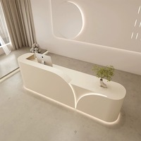 Nouveau design, logo personnalisé, bureau de réception moderne en bois de luxe pour hôtel, bureau, salon de beauté