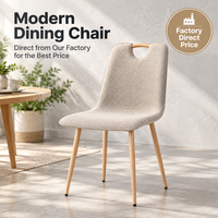 Chaise de salle à manger rembourrée à dossier en forme de cuillère, chaise latérale en tissu rembourré pour la maison, la cuisine, le restaurant, l'hôtel, la salle à manger