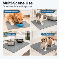 Tapis pour animaux de compagnie en silicone personnalisé, antidérapant, imperméable, résistant aux rayures, tapis pour litière de chat, facile à nettoyer, anti-déversement, OEM ODM