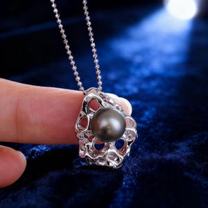 31467 Accesorios de Perlas DIY, Colgante de Plata S925, Cuentas de 7-8mm, Base Vacía para Colgante, Colgante Dorado/Plateado, Componentes de Joyería de Moda - Product Image 3