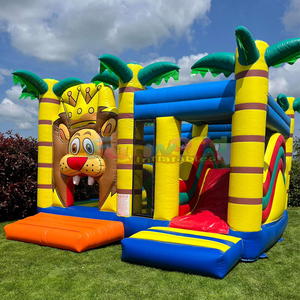 Batutas meskuciai kids party commercial <b>inflatable</b> bear bouncy castle bounce <b>house</b> with slide combo - Product Image 2