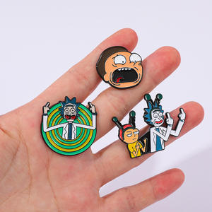 دبابيس وشارات معدنية مطلية بالمينا لشخصيات الرسوم المتحركة الأوروبية والأمريكية مثل ريك ومورتي للملابس والحقائب - Product Image 3