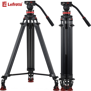 Trípode de cámara portátil profesional Soporte de cabeza fluida de aluminio para videocámara/<span class=keywords><strong>DSLR</strong></span> Trípode de video nuevo y mejorado - Product Image 1