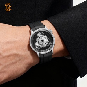 Montre-bracelet automatique Miyota 8215 à heures sauteuses, cadran transparent rotatif, design spécial, logo personnalisé OEM, marque blanche, usine - Product Image 5