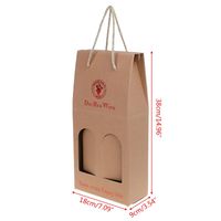 Großhandel Günstige Custom Printed Alkohol Geschenke Display Shopping Verpackung Kraft papier Weinflaschen taschen mit geschnittenen Griffen