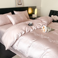 Set Sprei Katun Murni 60s Gauze Mewah Jacquard Skala Besar Empat Potong