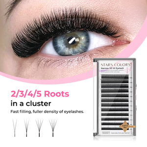 Starscolors Extensions de cils préfabriquées YY 3D 4D 5D W, bouquets de cils en forme de trèfle, plateau d'extensions de cils mats - Product Image 1