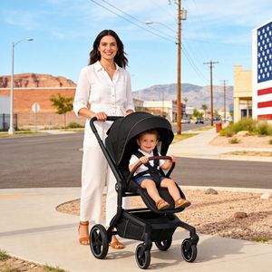 Poussette bébé de luxe de haute qualité Land Leopard KingKong 3-en-1, cadre en alliage d'aluminium, roues en PU, capacité de charge de 22 kg, pour les âges de 0 à 3 ans et plus - Product Image 1