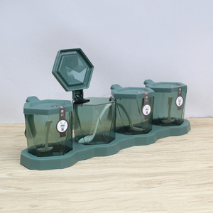 Lot <span class=keywords><strong>de</strong></span> 4 pots à épices ronds en plastique <span class=keywords><strong>de</strong></span> haute qualité pour cuisine, vente en gros, collection saisonnière, pour le stockage des assaisonnements - Product Image 5