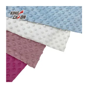 Kingcason New Type Soft Knitting 100 Polyester Minky Dot Plain Super Soft Velvet Fabric Textiles