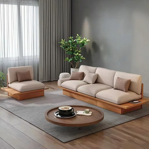 Hiện đại chesterfield Ba chỗ ngồi vuông rắn gỗ <span class=keywords><strong>sofa</strong></span> với được xây dựng trong lưu trữ và miếng bọt biển điền cho biệt thự sử dụng - Product Image 1