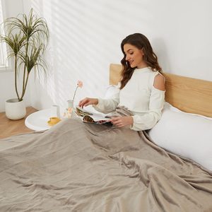 Utilisation au bureau et à la maison King Size 72x84 pouces <span class=keywords><strong>couverture</strong></span> <span class=keywords><strong>chauffante</strong></span> rapide à 4 niveaux de chauffage <span class=keywords><strong>couverture</strong></span> électrique en flanelle à Double couche - Product Image 5