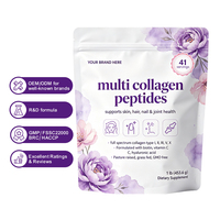 Poudre de peptides de collagène avec logo et étiquette personnalisés OEM/ODM, complément beauté pour la peau, les cheveux et les ongles, marque privée