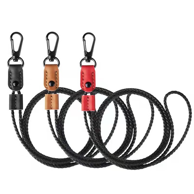 Business PU Leather Lanyards Neck Strap For Id Pass Card Badge Gym Key Usb Mobile Phone Holder DIY Hang Rope Lariat Lanyard