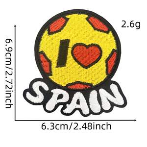 แผ่นปักลาย<span class=keywords><strong>การ์ตูน</strong></span>สีแดงชุดผ้ารีดบนแผ่นปะรูปกีตาร์วัว - Product Image 3