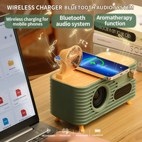Haut-parleur Bluetooth multifonctionnel, chargeur de téléphone sans fil avec écran, réveil numérique et diffuseur d'arômes, décoration de bureau créative
