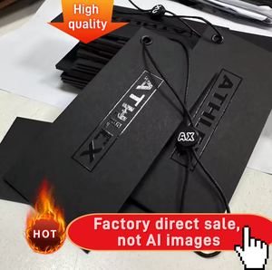Etiquetas Colgantes de Ropa de Lujo con Logo Personalizado, Etiquetas de Papel de Alta Calidad con Ojete para Marca de Prendas de Vestir Diseño Gratuito - Product Image 1