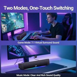 Altavoces Inwa para computadora con micrófono, altavoces para juegos con sonido envolvente virtual 7.1 para PC, PS5, Switch 1/2, monitor de escritorio, alimentación USB - Product Image 4