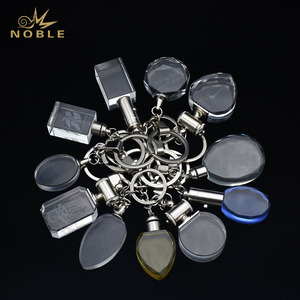 Noble <strong>Personalised</strong> LED Light 3D Laser Engrving Crystal Key Chain with <strong>Gift</strong> Box - Product Image 2