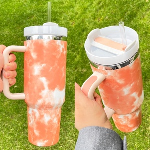ขวดน้ำสแตนเลสผนังสองชั้น40oz ถ้วยใส่สีย้อมแก้วมัคแก้วมักฉนวนสูญญากาศแก้วกาแฟสำหรับเดินทางพร้อมที่จับ - Product Image 3