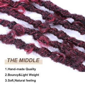 Vente chaude 18 pouces papillon locs tressage cheveux faux locs Ombre <span class=keywords><strong>deux</strong></span> tons crochet cheveux synthétiques mèches pour tresses africaines - Product Image 6