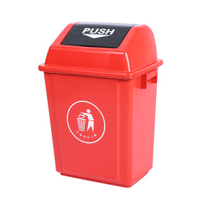 Green Indoor Waste <b>Bin</b> With Push <b>Lid</b> Rectangular Design For Home Office Kitchen Use - Product Image 4