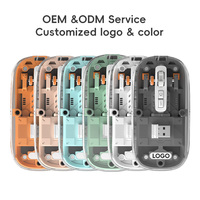 Souris sans fil personnalisée transparente mini USB LED 2.4G BT de style mécanique multifonction avec 5 boutons et suivi optique