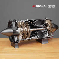 Modèle d'assemblage de moteur d'avion de chasse moderne Nikolatoy ornements Design abstrait en métal pour les occasions d'anniversaire