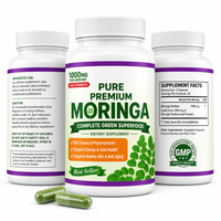 Moringa Oleifera 120 Kapsul 100% Bubuk Daun Murni untuk Dewasa Meningkatkan Daya Ingat & Kualitas Tidur