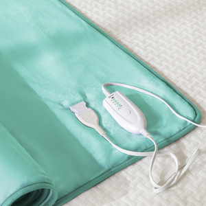 Sang trọng hai mặt flannel điện chăn máy có thể giặt điều khiển kép nước nóng ném Chăn 4 cấp độ sưởi ấm tự động tắt - Product Image 2