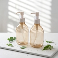 Bouteille en plastique PET plate de 250 ml, couleur personnalisée, forme spéciale, impression sérigraphique, emballage cosmétique pour shampoing, gel douche, lotion