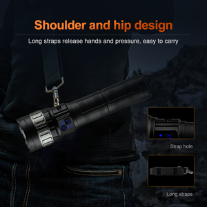 WOSEN 70W สีขาวไฟ LED สว่างพิเศษกันน้ำ IP66 ไฟฉายยุทธวิธี 1000M + ระยะลำแสงปรับโฟกัสได้แบบชาร์จไฟได้ - Product Image 6