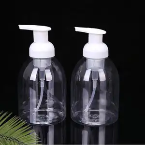 16 oz 500 ml Amber PET Plastic Refillable Pump Hand Soap Bottles Plastic body Wash Liquid Soap Bottles With Pump Dispenser