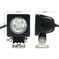 Projecteur de travail LED carré 2 pouces 10W, étanche IP68, 12-48V, lampe auxiliaire pour voiture tout-terrain, camion, chariot élévateur, engins