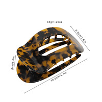 En gros 10.5cm écaille de tortue acétate épingle à cheveux 5 dents Yoga pince à cheveux côté glisser plat 4 "grandes pinces à cheveux plat pince à cheveux