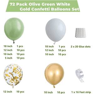 Meilleures ventes Senior Green Arch Garland Helium-Ready avec des rubans et des poids pour un anniversaire vert vibrant Balloon Party Set - Product Image 6