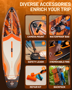 Planche de paddle gonflable personnalisée OEM ODM en gros, 11'6'*35'*6', planche de surf gonflable pour la pêche, planche de surf souple pour <span class=keywords><strong>le</strong></span> surf - Product Image 5