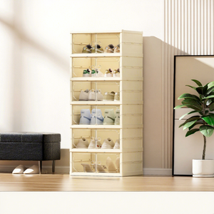 <span class=keywords><strong>Prix</strong></span> de gros : Organisateur de rangement à chaussures pliable en PP anti-poussière à 6/8/10 niveaux, Étagères et unités de rangement pour chaussures, Achat en gros - Product Image 1