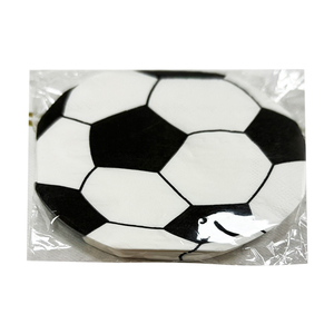 Serviettes jetables biodégradables en forme de ballon de football, <span class=keywords><strong>thème</strong></span> football, serviettes de table pour fête de remise des diplômes, décorations de table 25x25cm - Product Image 2