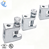 Attache structurelle UTTBC3, pince de poutre en acier au carbone certifiée FM, compatible avec les colliers de serrage pour tuyaux de 3/8'' M10 et 1/2'' M12, pour la stabilisation sismique.