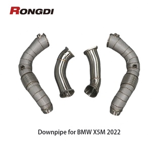 Tuyau de descente en acier inoxydable 304 de 1,5 mm d'épaisseur avec bouclier thermique pour X5M F95/X6M F96 4.4T - Product Image 1
