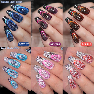 BORN PRETTY 10ml Vernis Gel Holographique <span class=keywords><strong>Effet</strong></span> Œil de Chat Pailleté Ultra Brillant Réfléchissant OEM pour Nail Art - Product Image 4